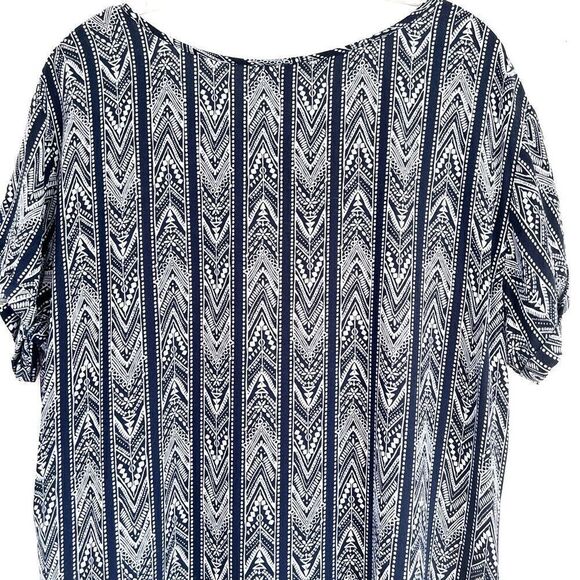 Ariat Nova Dress southwest Print Navy and White Lace up Neck Detail With Feather - Picture 5 of 13